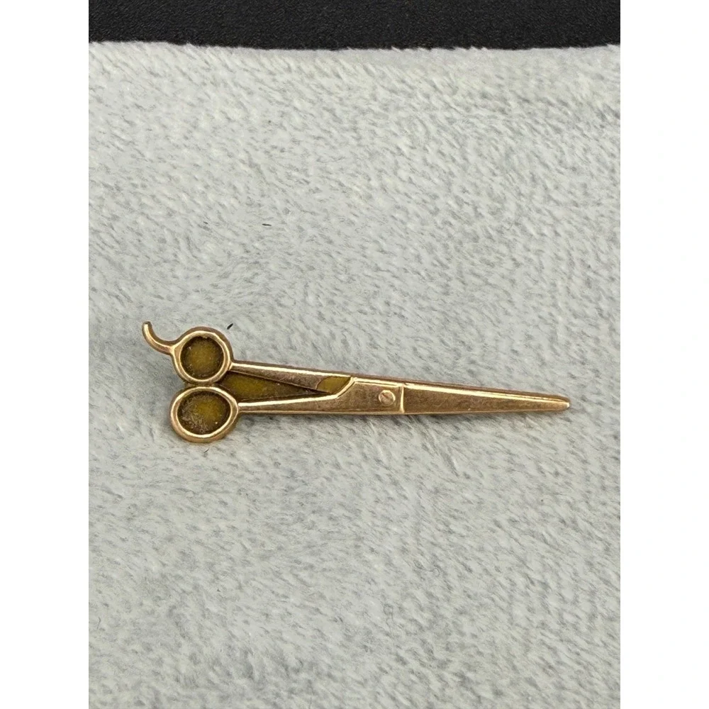 Vintage Gold Filled Scissors Brooch‎ CIO Barber Gift